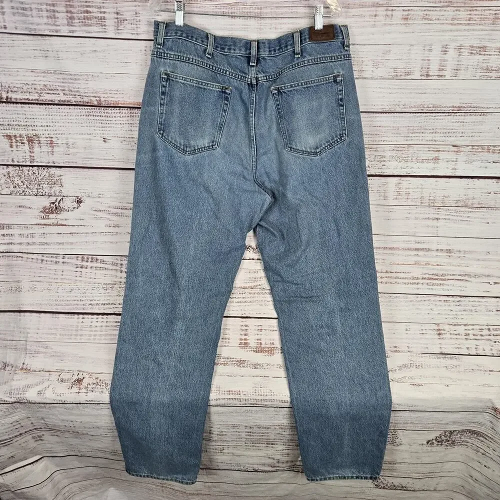LL Bean Jeans Mens 38x33 Blue Classic Fit 100% Cotton Denim Straight Leg Pants